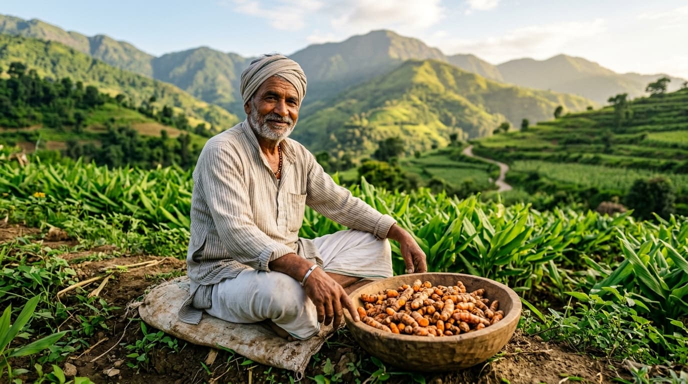 Harvesting premium whole spices in India
